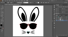 Load image into Gallery viewer, Boy easter svg Cool easter svg Easter shirt svg Cool bunny face svg Bunny rabbit svg Bunny svg Easter card svg Easter bunny svg
