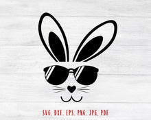 Load image into Gallery viewer, Cool bunny svg Boy bunny svg Boy rabbit svg Cool bunny face svg Bunny rabbit svg Easter boy bunny svg Bunny sunglasses svg Bunny svg Rabbit
