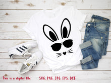 Load image into Gallery viewer, Boy easter svg Cool easter svg Easter shirt svg Cool bunny face svg Bunny rabbit svg Bunny svg Easter card svg Easter bunny svg
