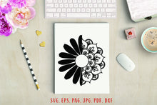 Load image into Gallery viewer, Daisy mandala svg Daisy svg Daisy decal svg Daisy shirt svg Sunflower svg Floral mandala svg Sunflower wedding svg Sunflower png Floral svg
