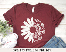 Load image into Gallery viewer, Daisy mandala svg Daisy svg Daisy decal svg Daisy shirt svg Sunflower svg Floral mandala svg Sunflower wedding svg Sunflower png Floral svg
