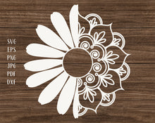 Load image into Gallery viewer, Daisy mandala svg Daisy svg Daisy decal svg Daisy shirt svg Sunflower svg Floral mandala svg Sunflower wedding svg Sunflower png Floral svg
