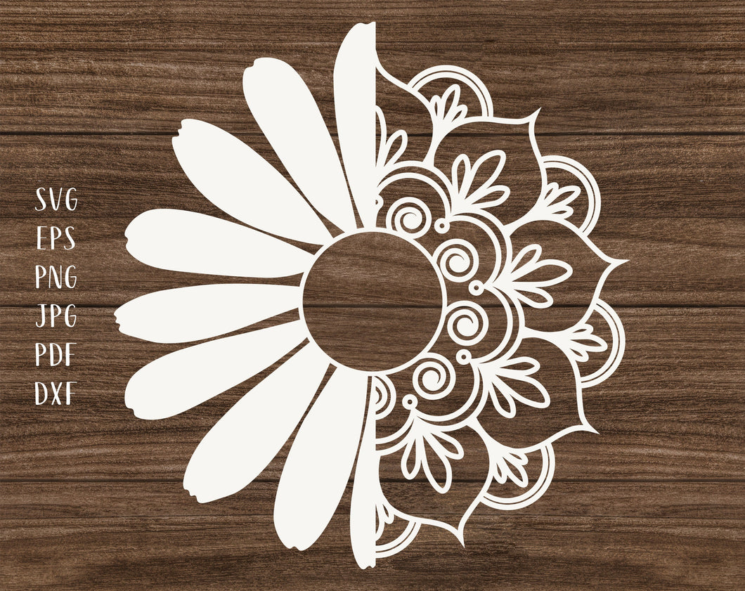 Daisy mandala svg Daisy svg Daisy decal svg Daisy shirt svg Sunflower svg Floral mandala svg Sunflower wedding svg Sunflower png Floral svg