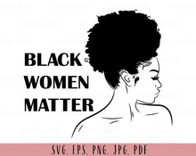 Load image into Gallery viewer, Black women matter svg Afro woman svg Afro american svg Afro female Black woman svg Black women svg BLM svg I cant breathe svg Afro girl svg
