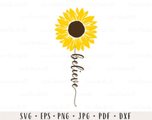 Load image into Gallery viewer, Christian sunflower bundle svg Jesus faith believe svg Christian svg Sunflower svg Jesus svg Faith svg Believe svg Flower svg Sunflower png
