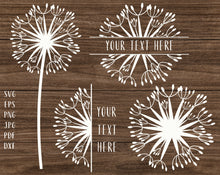 Load image into Gallery viewer, Dandelion bundle svg Flower svg Dandelion svg Flower wedding svg Dandelion monogram Dandelion png Dandelion shirt Dandelion decal Floral svg
