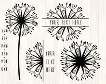 Load image into Gallery viewer, Dandelion bundle svg Flower svg Dandelion svg Flower wedding svg Dandelion monogram Dandelion png Dandelion shirt Dandelion decal Floral svg
