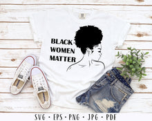 Load image into Gallery viewer, Black women matter svg Afro woman svg Afro american svg Afro female Black woman svg Black women svg BLM svg I cant breathe svg Afro girl svg
