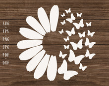 Load image into Gallery viewer, Daisy butterfly svg Daisy svg Butterfly svg Daisy clipart Daisy cut file Sunflower svg Butterfly flower Daisy png Butterfly png
