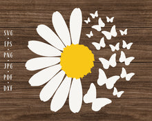 Load image into Gallery viewer, Daisy butterfly svg Daisy clipart Daisy cut file Daisy svg Butterfly svg Sunflower svg Butterfly flower Daisy png Butterfly png
