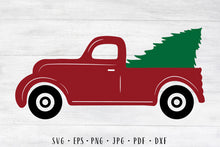 Load image into Gallery viewer, Christmas truck svg Christmas svg Christmas truck cut file Christmas truck png Christmas truck clipart Christmas red truck Red truck svg
