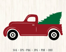 Load image into Gallery viewer, Christmas truck svg Christmas svg Christmas truck cut file Christmas truck png Christmas truck clipart Christmas red truck Red truck svg
