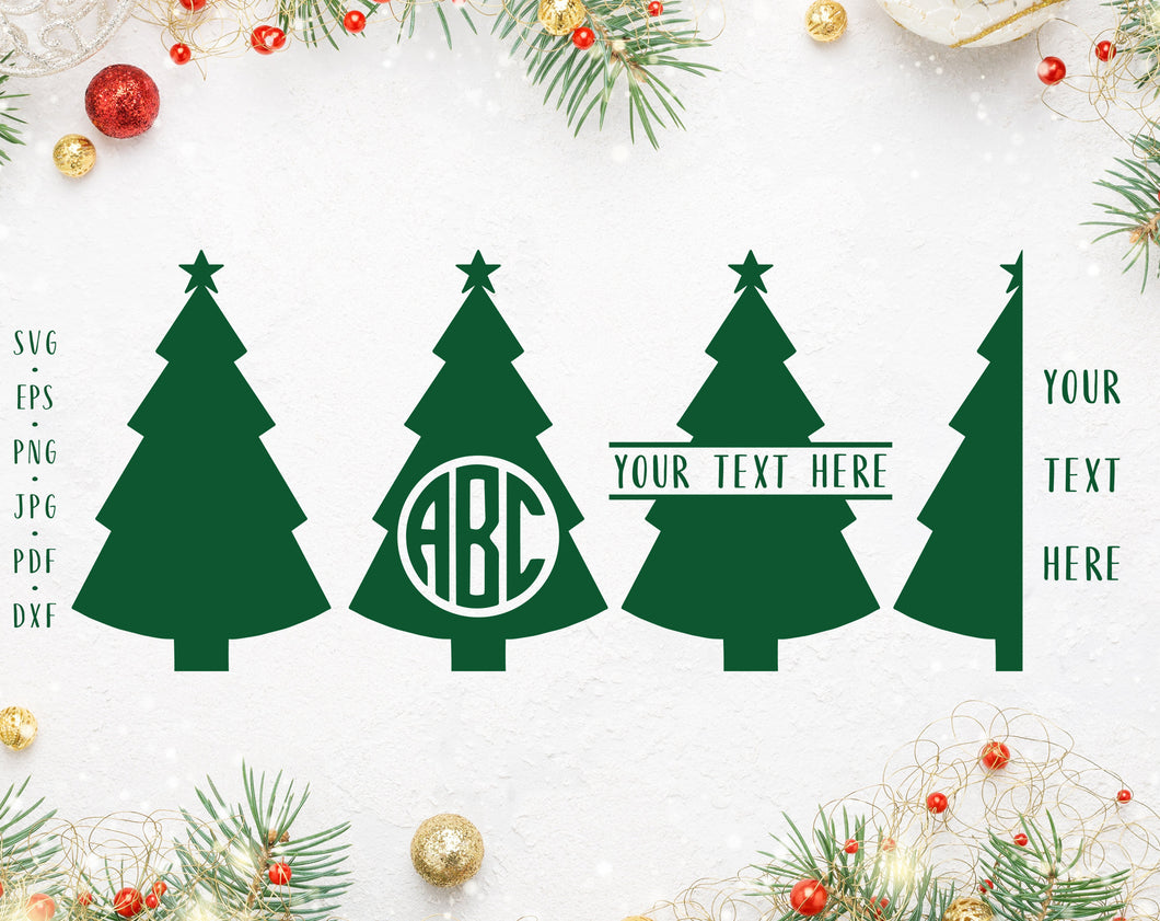 Christmas tree bundle svg Christmas tree monogram Christmas tree cut file Christmas svg Xmas tree Christmas tree clipart Christmas monogram