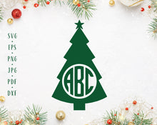 Load image into Gallery viewer, Christmas tree bundle svg Christmas tree monogram Christmas tree cut file Christmas svg Xmas tree Christmas tree clipart Christmas monogram
