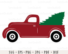 Load image into Gallery viewer, Christmas truck svg Christmas svg Christmas truck cut file Christmas truck png Christmas truck clipart Christmas red truck Red truck svg
