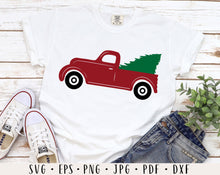 Load image into Gallery viewer, Christmas truck svg Christmas svg Christmas truck cut file Christmas truck png Christmas truck clipart Christmas red truck Red truck svg
