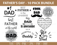 Load image into Gallery viewer, Fathers day bundle svg Dad svg fathers day shirt svg Daddy svg Fathers day svg Dad cut file Sublimation designs Promoted to daddy svg
