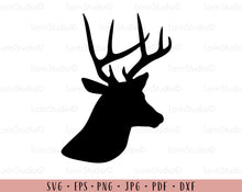 Load image into Gallery viewer, Deer svg Christmas svg Deer clipart Deer png Deer sublimation Deer head svg Deer antlers svg Deer cut file Deer file svg deer decal svg
