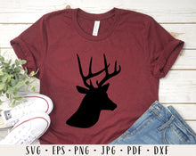 Load image into Gallery viewer, Deer svg Christmas svg Deer clipart Deer png Deer sublimation Deer head svg Deer antlers svg Deer cut file Deer file svg deer decal svg
