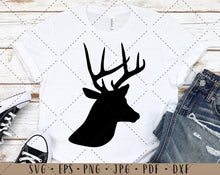 Load image into Gallery viewer, Deer svg Christmas svg Deer clipart Deer png Deer sublimation Deer head svg Deer antlers svg Deer cut file Deer file svg deer decal svg
