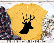 Load image into Gallery viewer, Deer svg Christmas svg Deer clipart Deer png Deer sublimation Deer head svg Deer antlers svg Deer cut file Deer file svg deer decal svg
